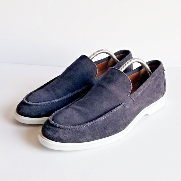 Rudy's Paris Other - RUDY'S Paris Mommy Navy Nubuck Calfskin Leather Moccasins Sz 43 10 Blue Loafers